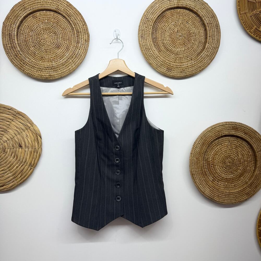 Vintage Y2K 2000s Nine West Gray Tailored Vest Tank Top 2